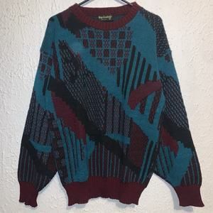 Vintage Bay Trading Co All Over Print Long Sleeve Flashy Acrylic Sweater M USA